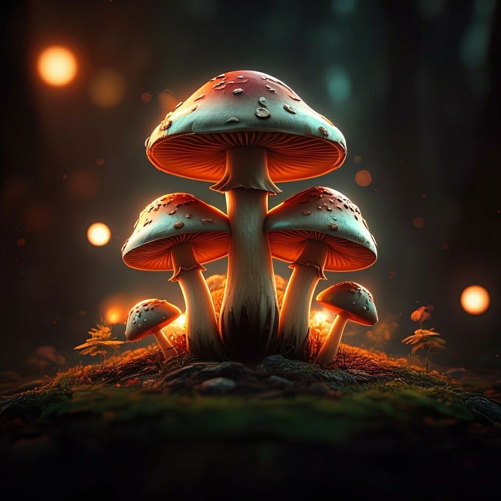 logo for the Country of Bad Mushrooms ; Center. Hyperdetaile...