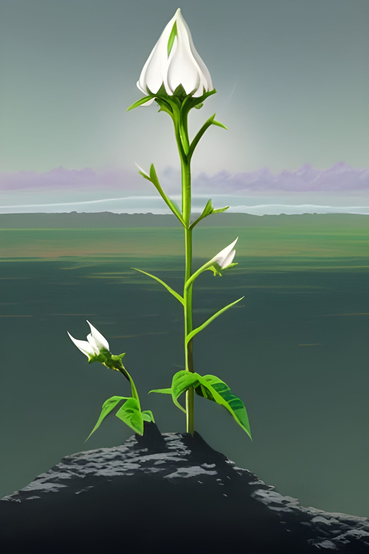 From The Ashes, A Flower Grows AI Generated Artwork NightCafe Creator