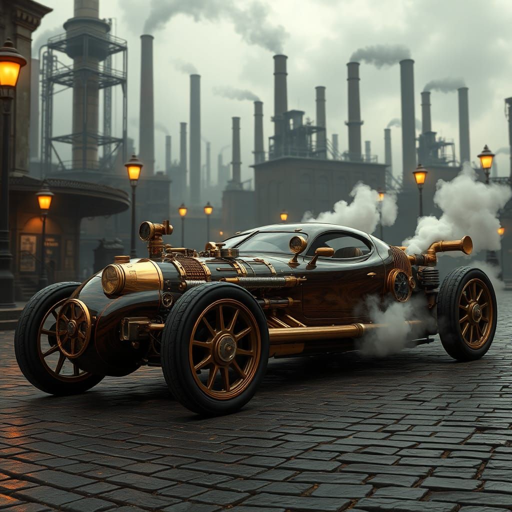 Steampunk supercar  by @dinsat