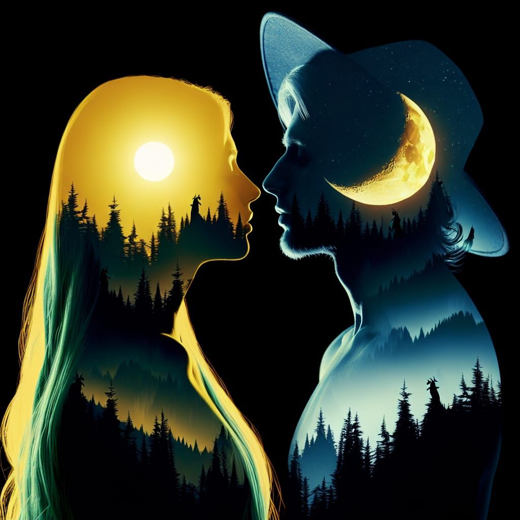 When night and day kiss   by @David Myers