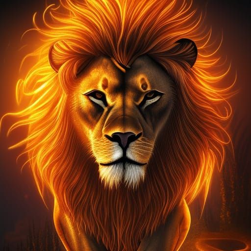 Leo Fire sign Lion AI Generated Artwork NightCafe Creator