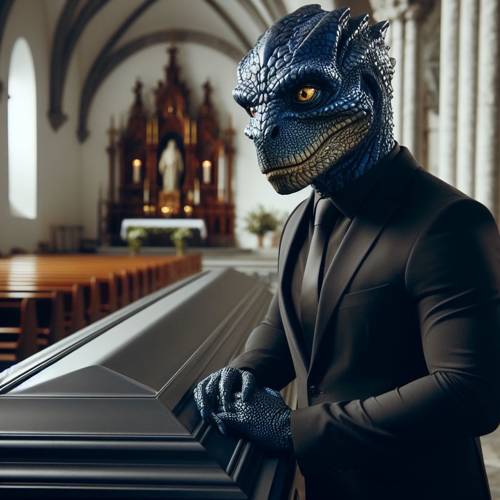 A Reptilian Man Saying Goodbye to His Friend