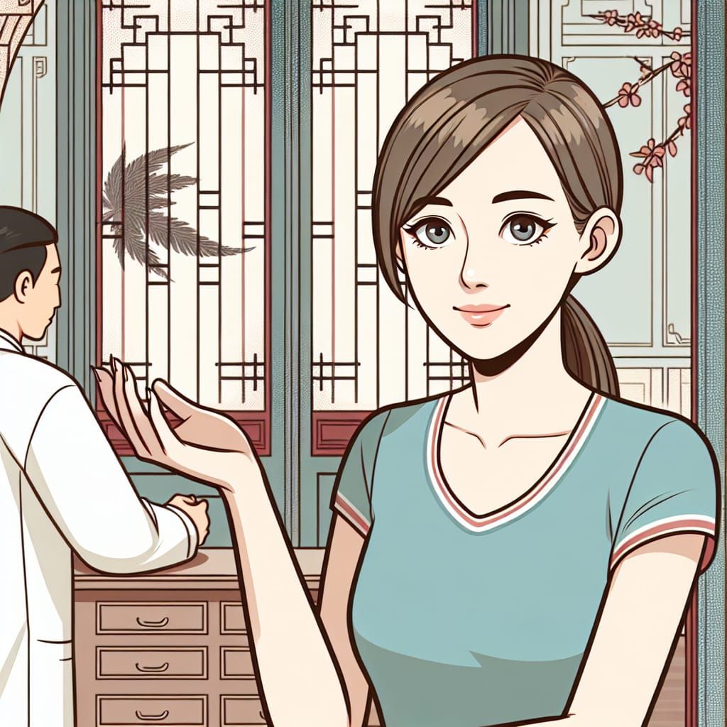 clip art of beautiful modern female Chinese Medicine doctor ...