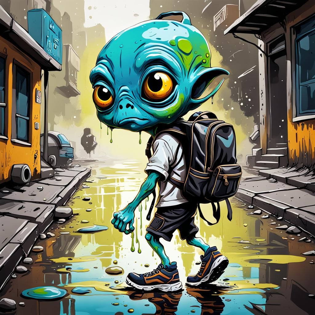 I don't wanna go to school AI Generated Artwork NightCafe Creator