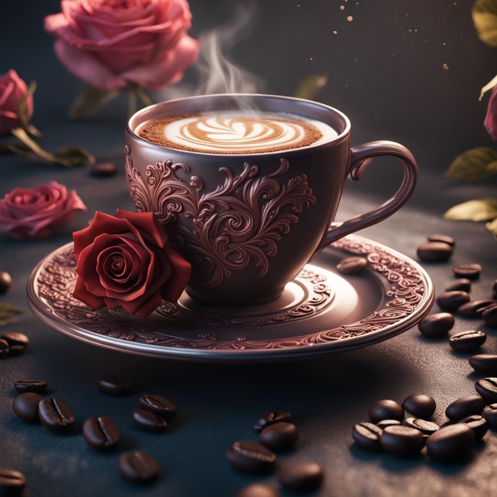 coffee with rose