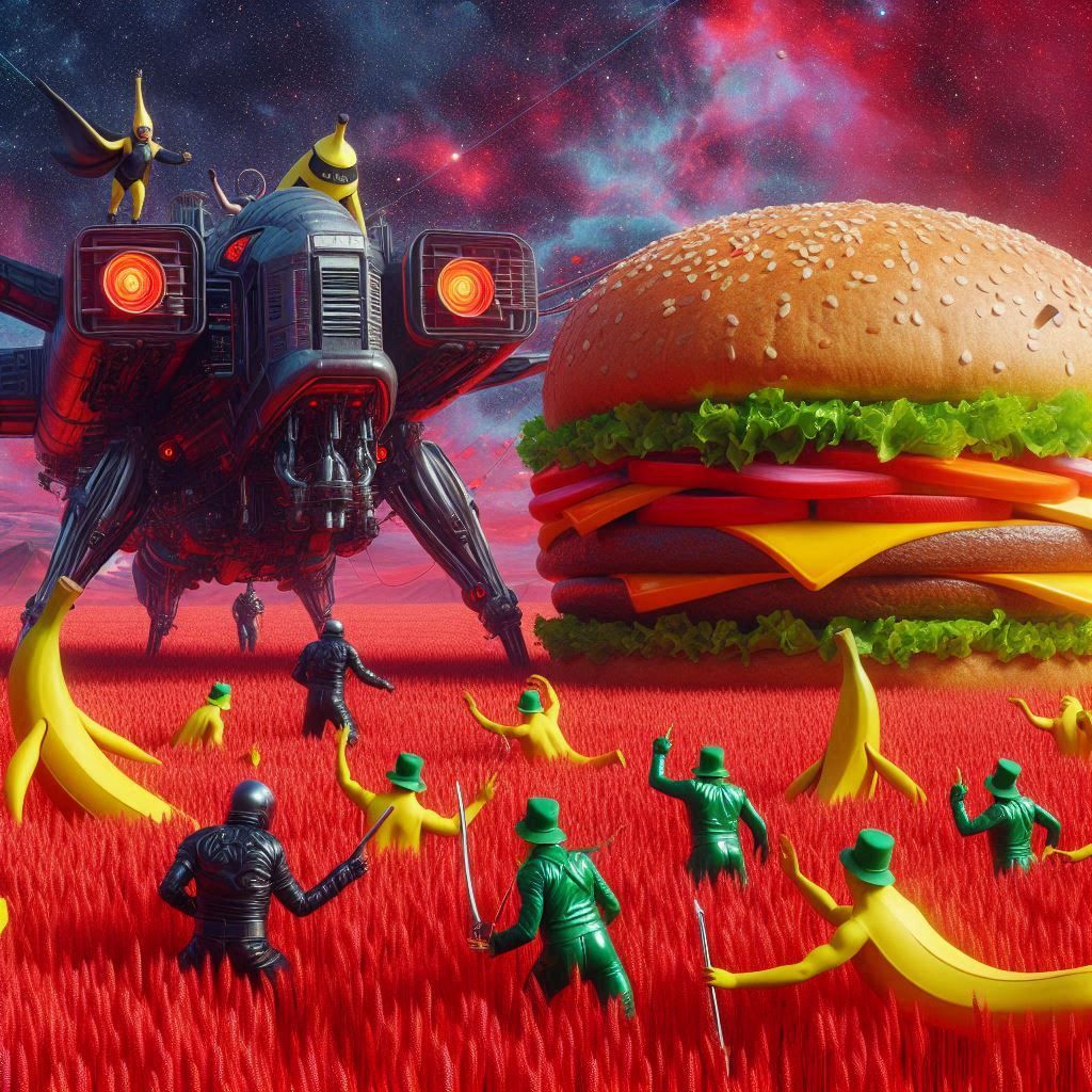 That time the banana people had to fight a hamburger