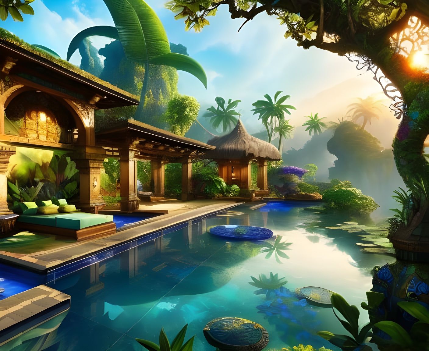 Jungle by the Pool  by @Art of Art