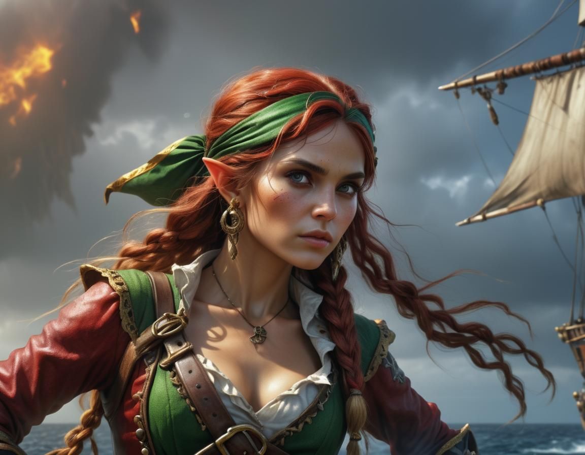 Beautiful elf pirate 