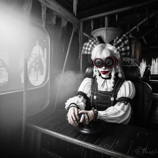 black and white photography. female goth fashion model. vr g...