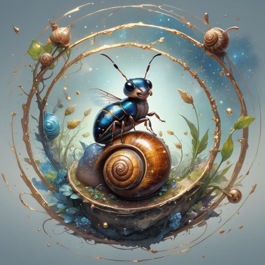 Ant over a snail