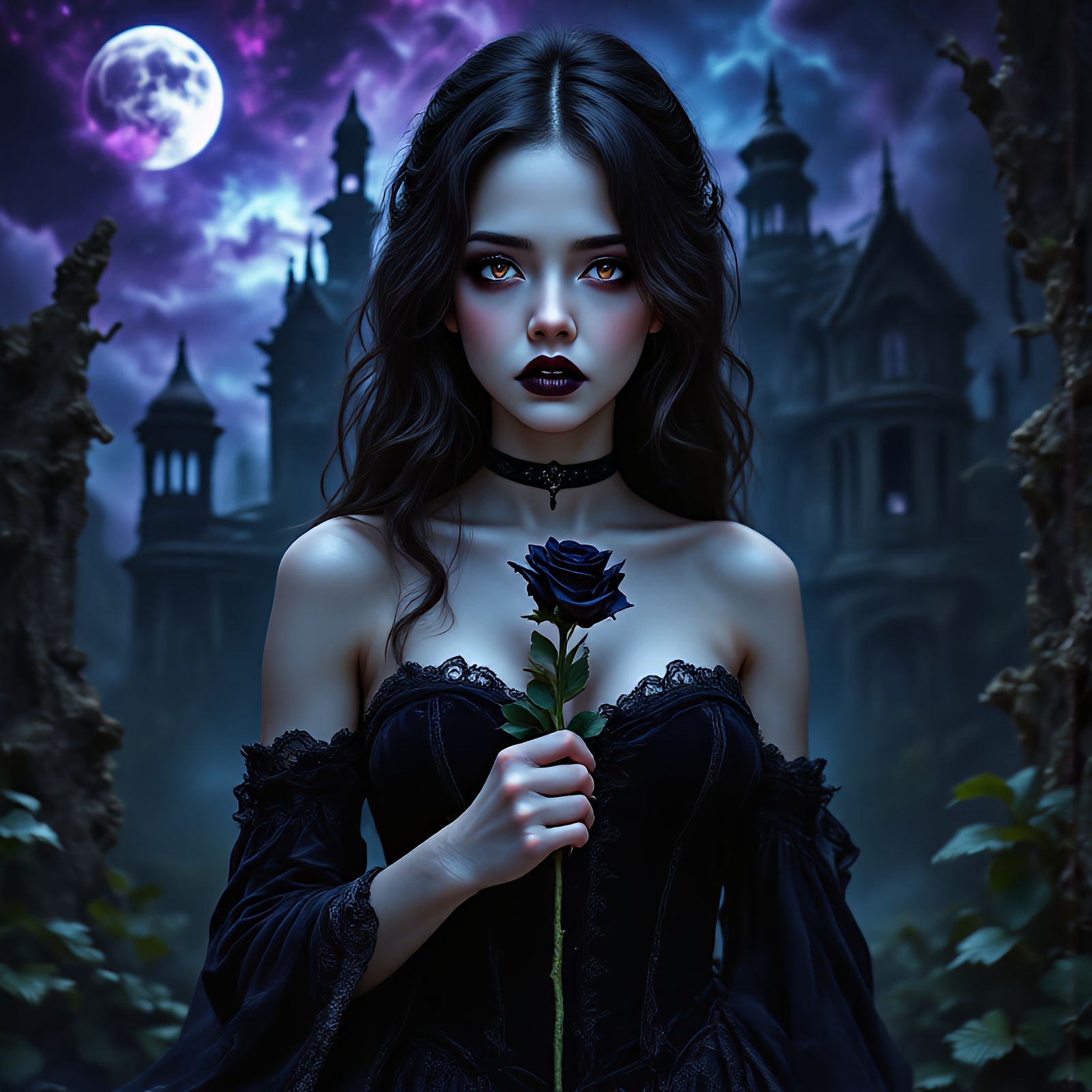 Kodachi with a black Rose