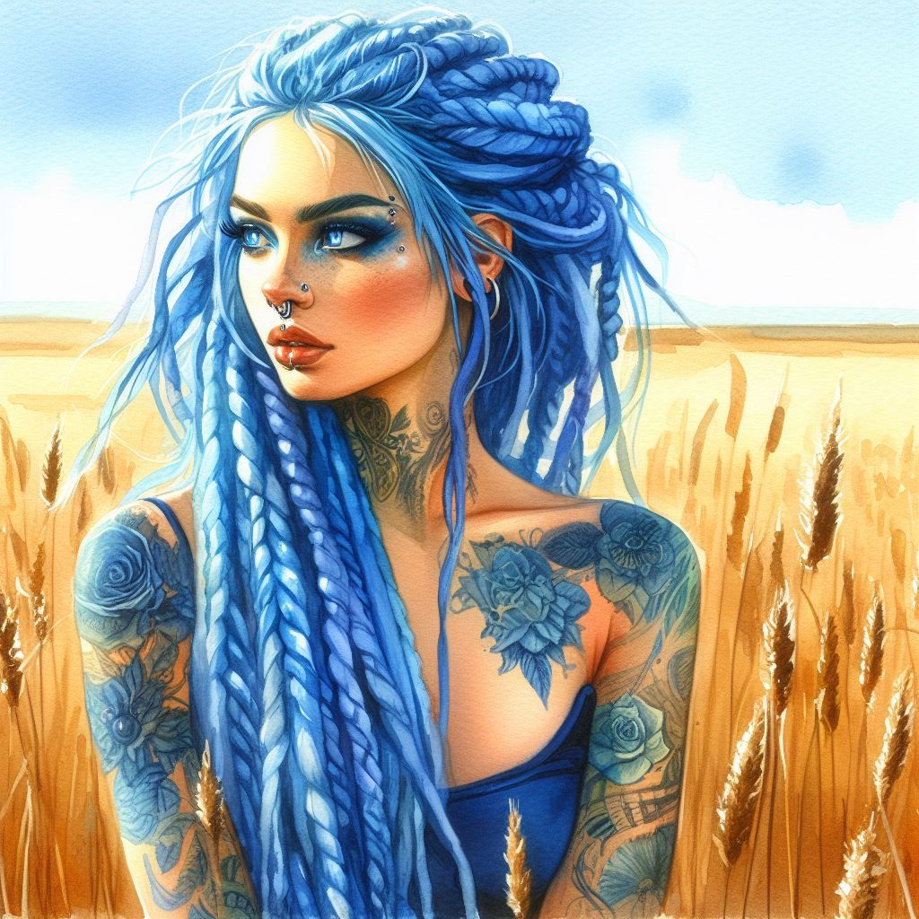 blue woman