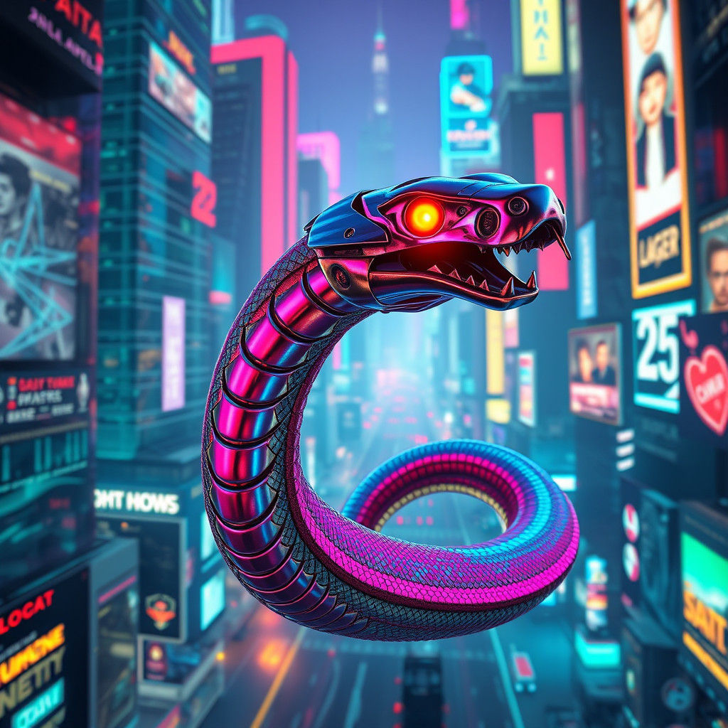 Snake Classic 1980 arcade video game revisited in a modern r...