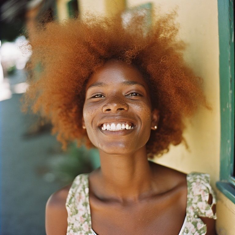 Girl with ginger hair.