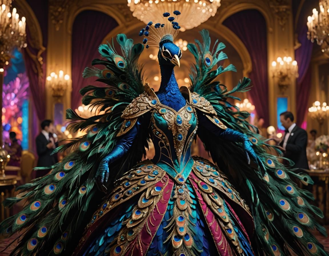 Peacock Humanoid in Fantasy Masked Ball