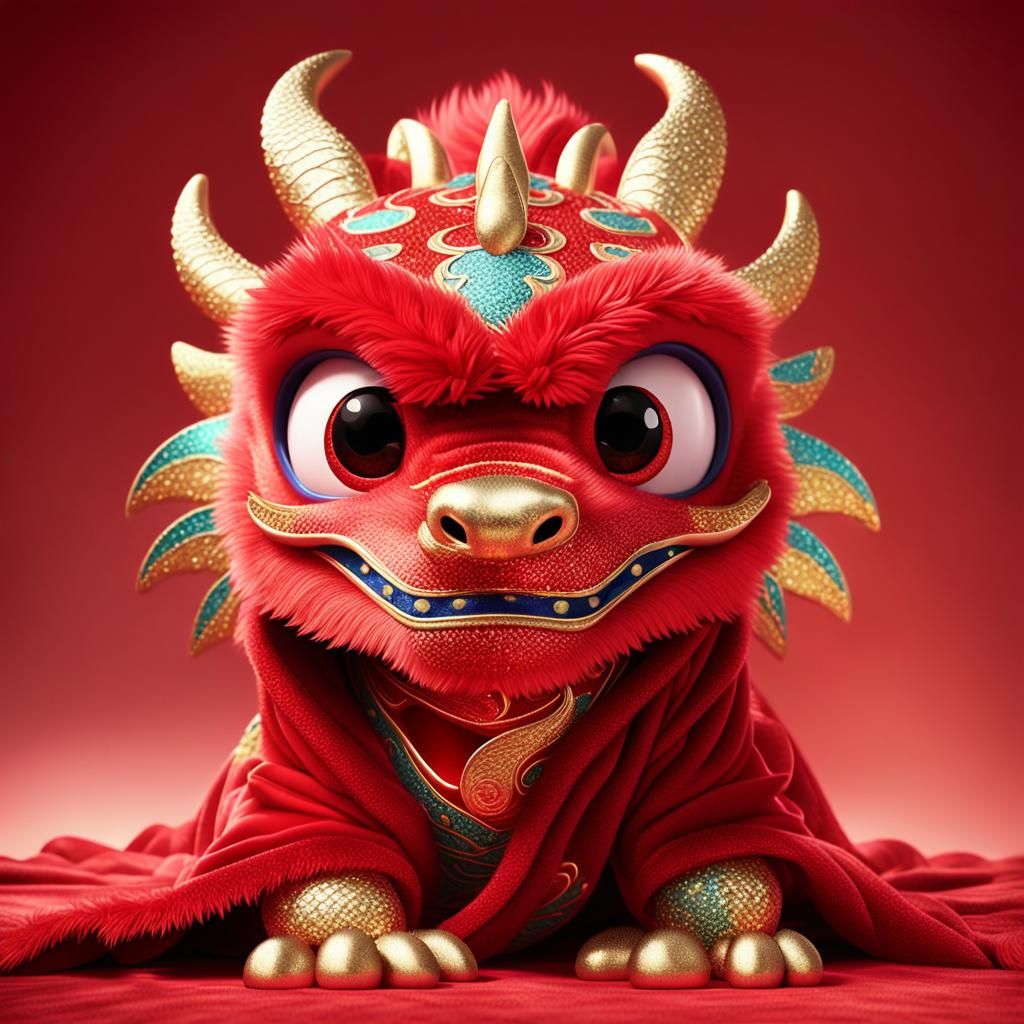 Majestic Red Dragon Puppet