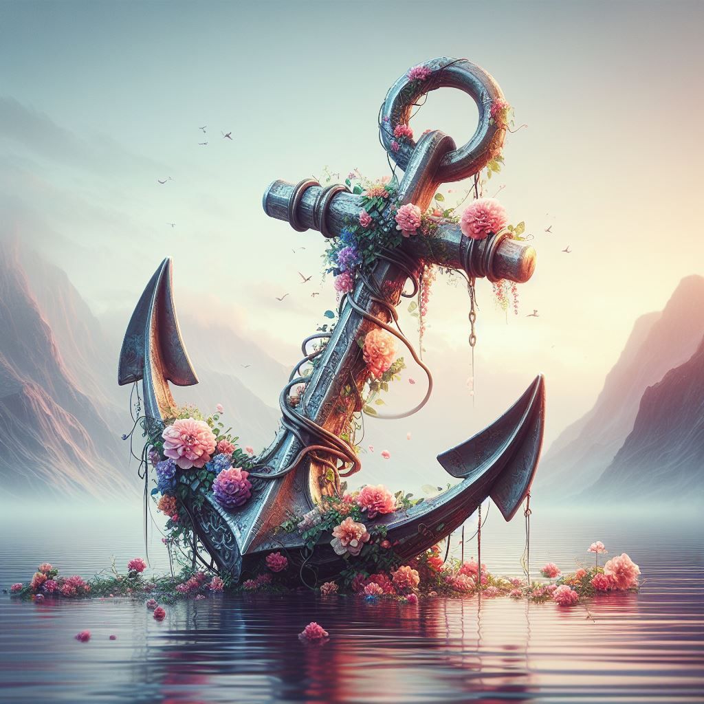 Anchor with flowers