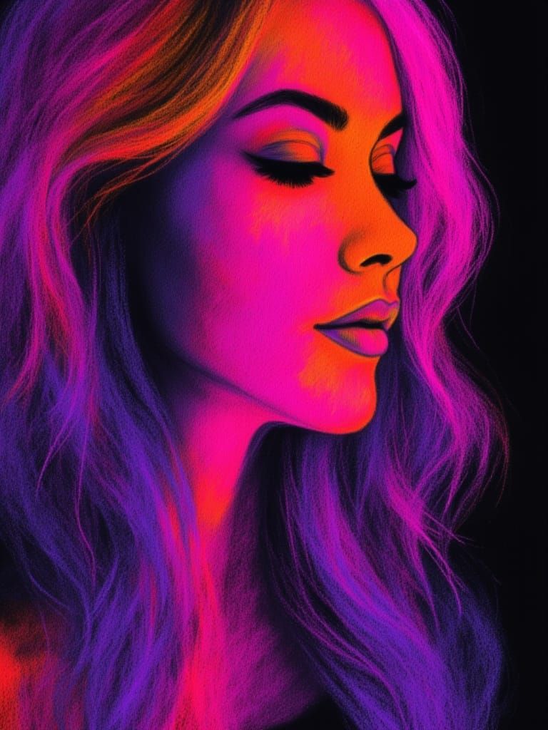 Neon chalk portrait
