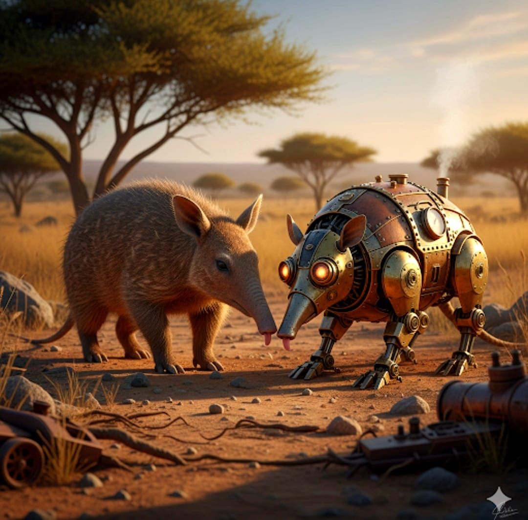 "That's right. Now stick it into the termite nest..."