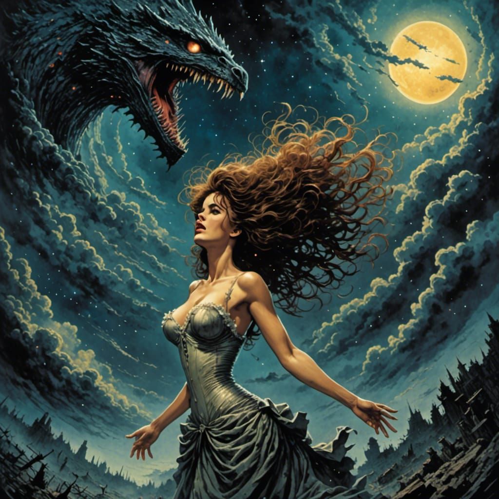 Beautiful woman <lora:Caffeinated Cosmic:1.0> Horror  