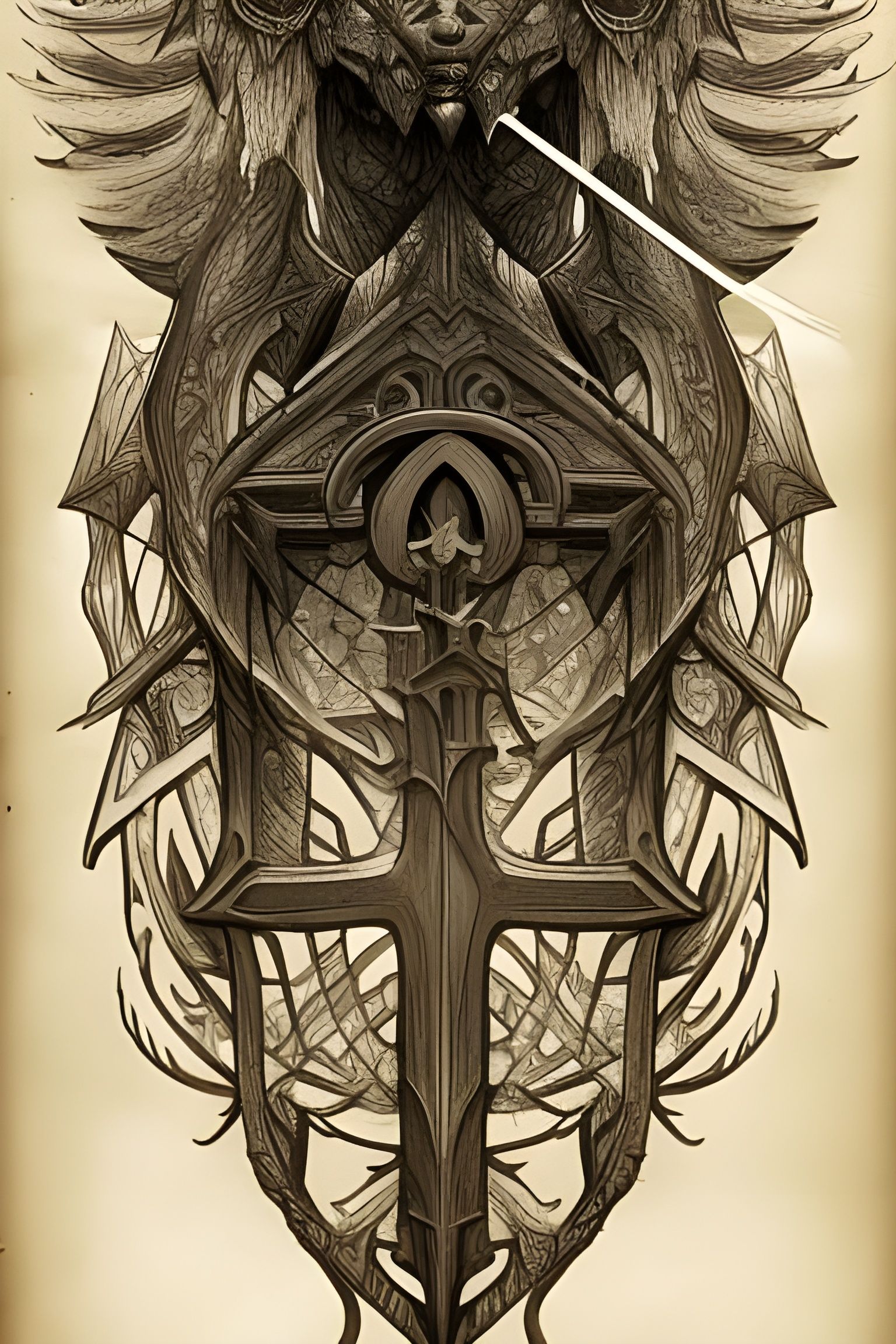 Gazebo Darkgaze Bible Leaf Churn Wood - heraldic