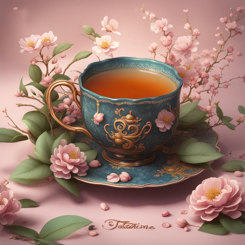 Teacup in a floral style