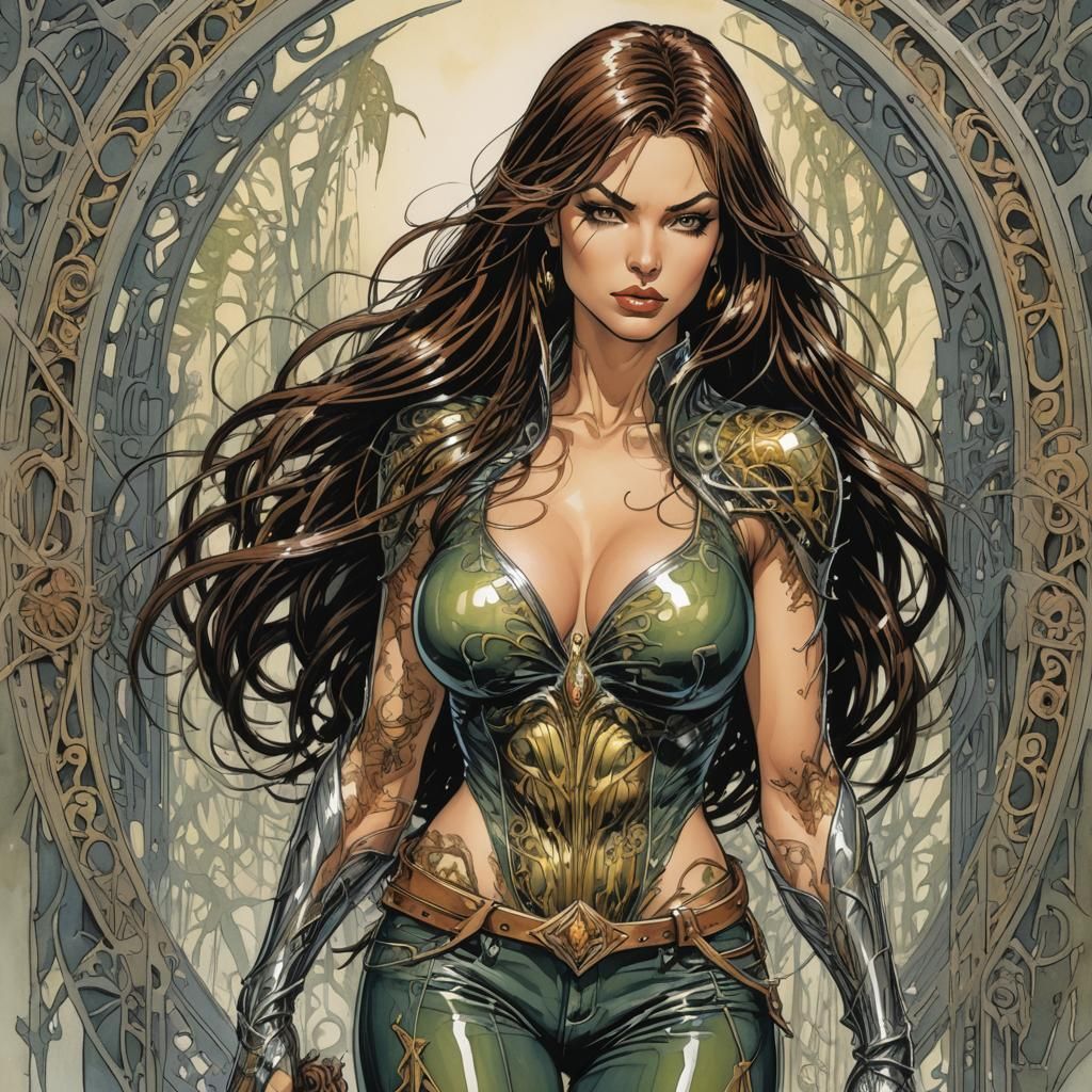 Witchblade in the style of Milo Manara