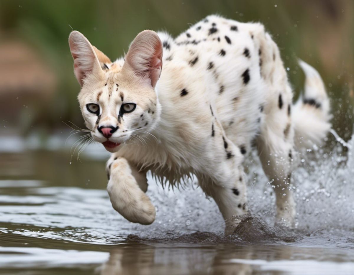 Fine-Tuned Model – Leucistic Serval 12 – 4:3 Format - AI Generated ...