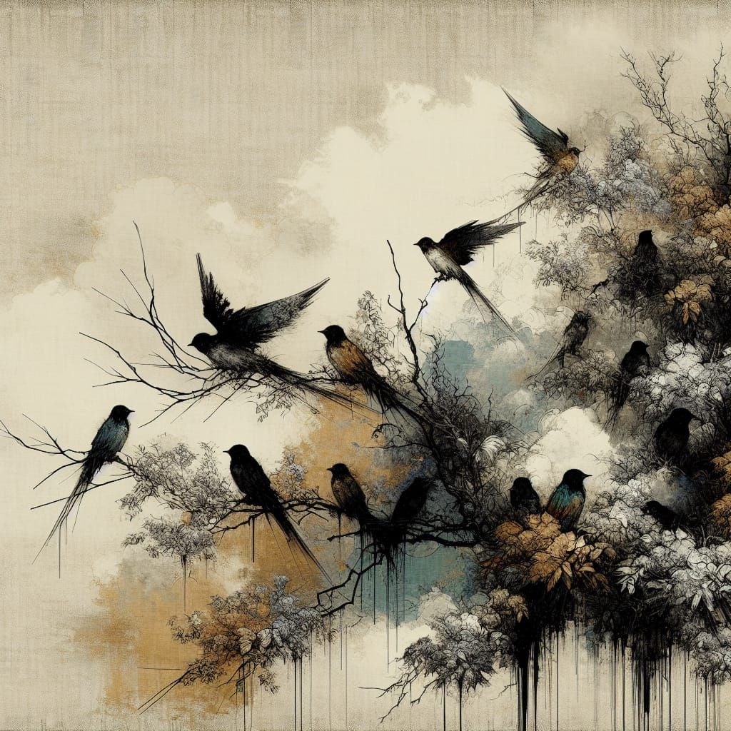Birds in tree  by @Jarka Carta