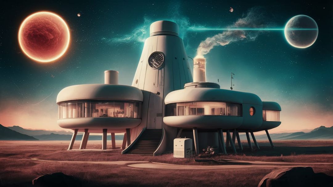 little house on the prairie with a nuclear powered generator AI