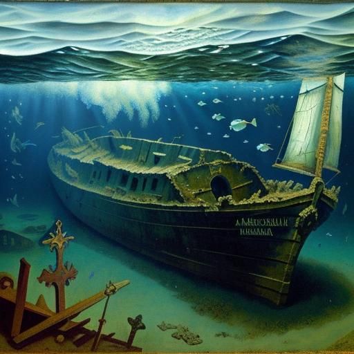 Archangel and devils on shipwrecks site 
Underwater shipwrec...