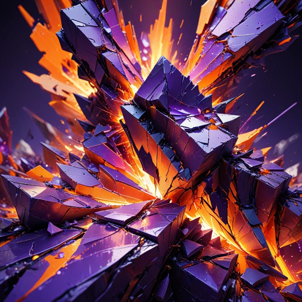 a purple and orange vivid weirdcore fractured world where time is split and divided by the the stand off between purple and orange color onl...