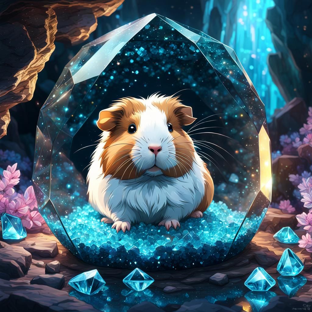 Guinea Pig Stuck in a Crystal  by @Wheat