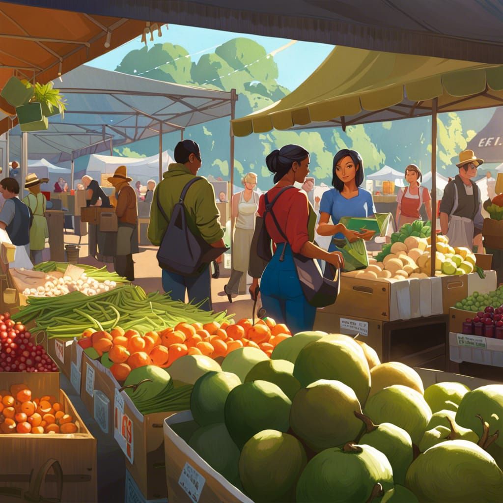 Farmers market - AI Generated Artwork - NightCafe Creator