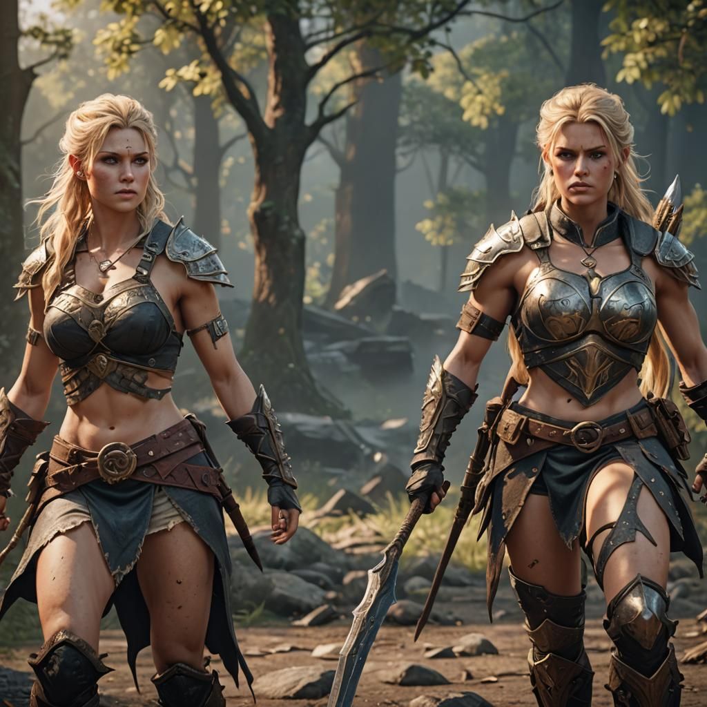 Savage Blonde female Warriors