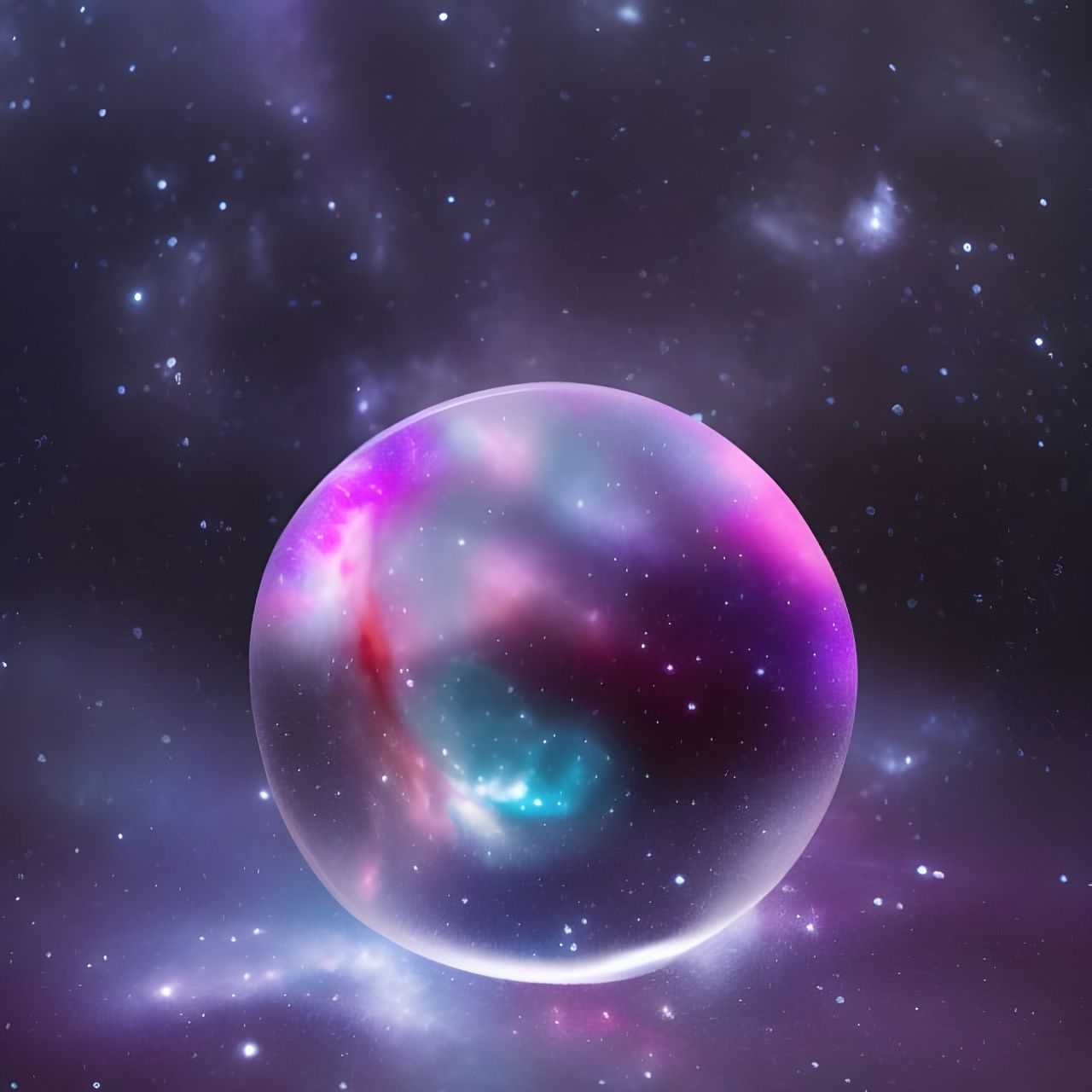 Nebula in Glass Apple: A Digital Art Piece