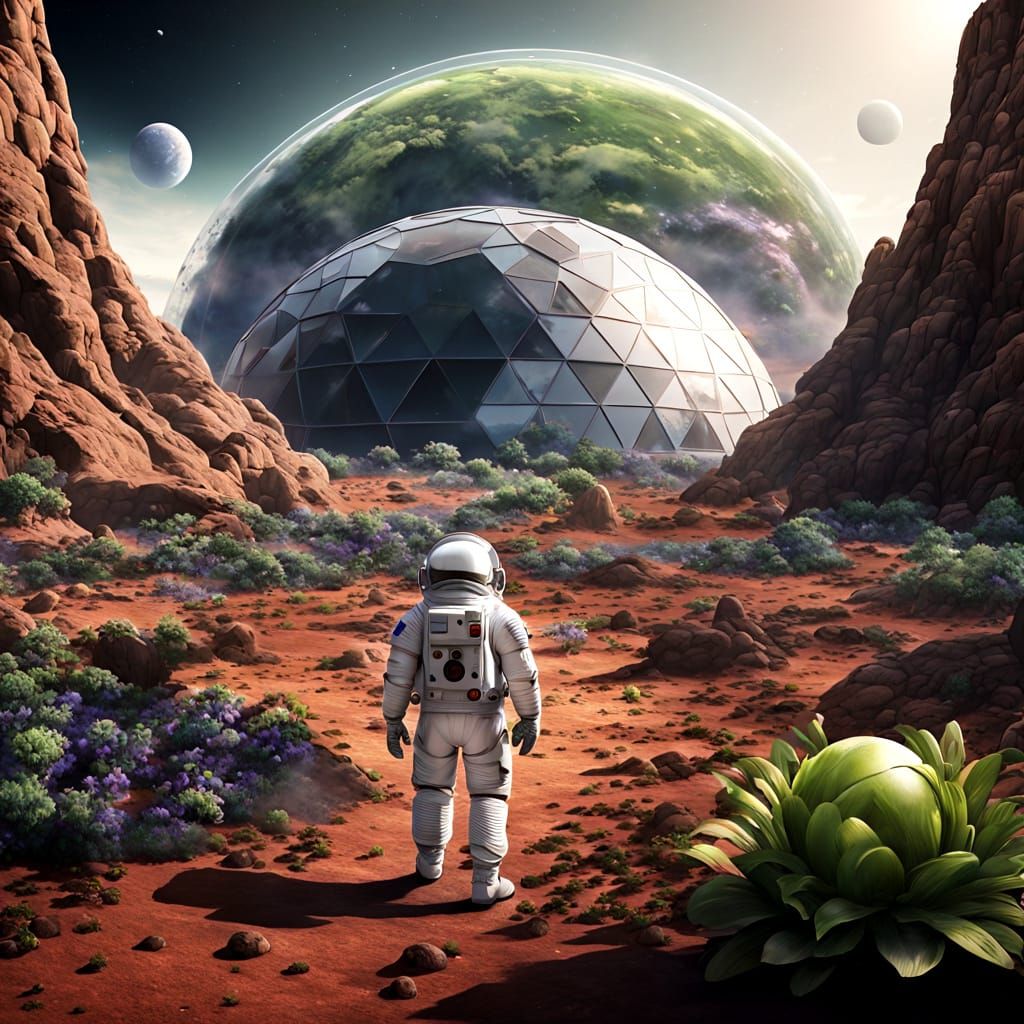 An astronaut terraforming  by @Fritholf