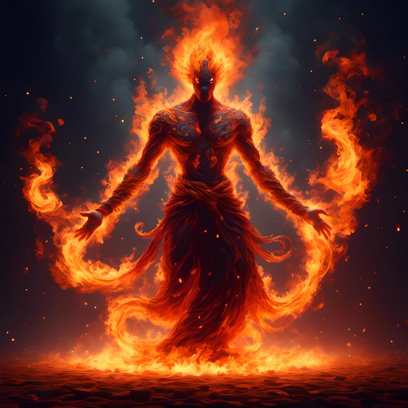 Fire Djinn  by @MoogleMeg