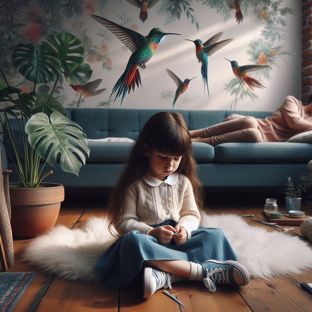 - Daughter, don't make any noise, and count the birds