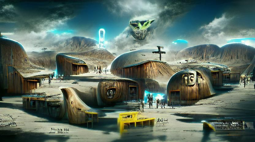 Sci-fi Area 51 base by Nicolas Bouvier, Vincent di Fate and Juan Pablo ...