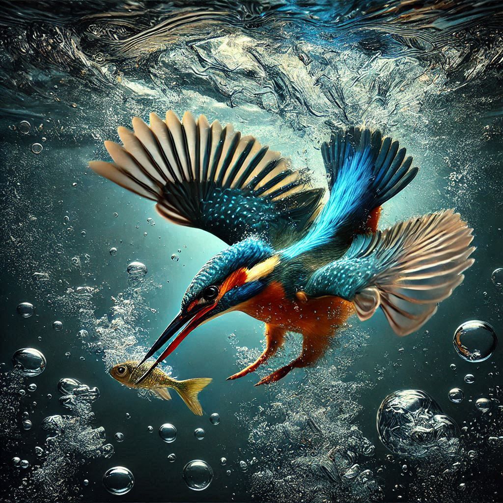 ציפור פראי תחת למים