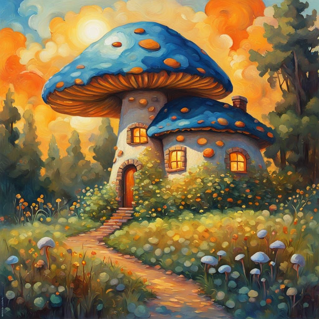 By Paul Lovering and Mattias Adolfsson and Russ Mills and Victo Ngai and Alexander Jansson:: Double exposure A cozy mushroom-shaped home wit...