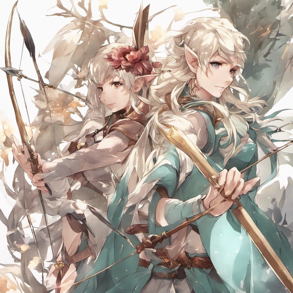 mythical, elf, bow and arrow