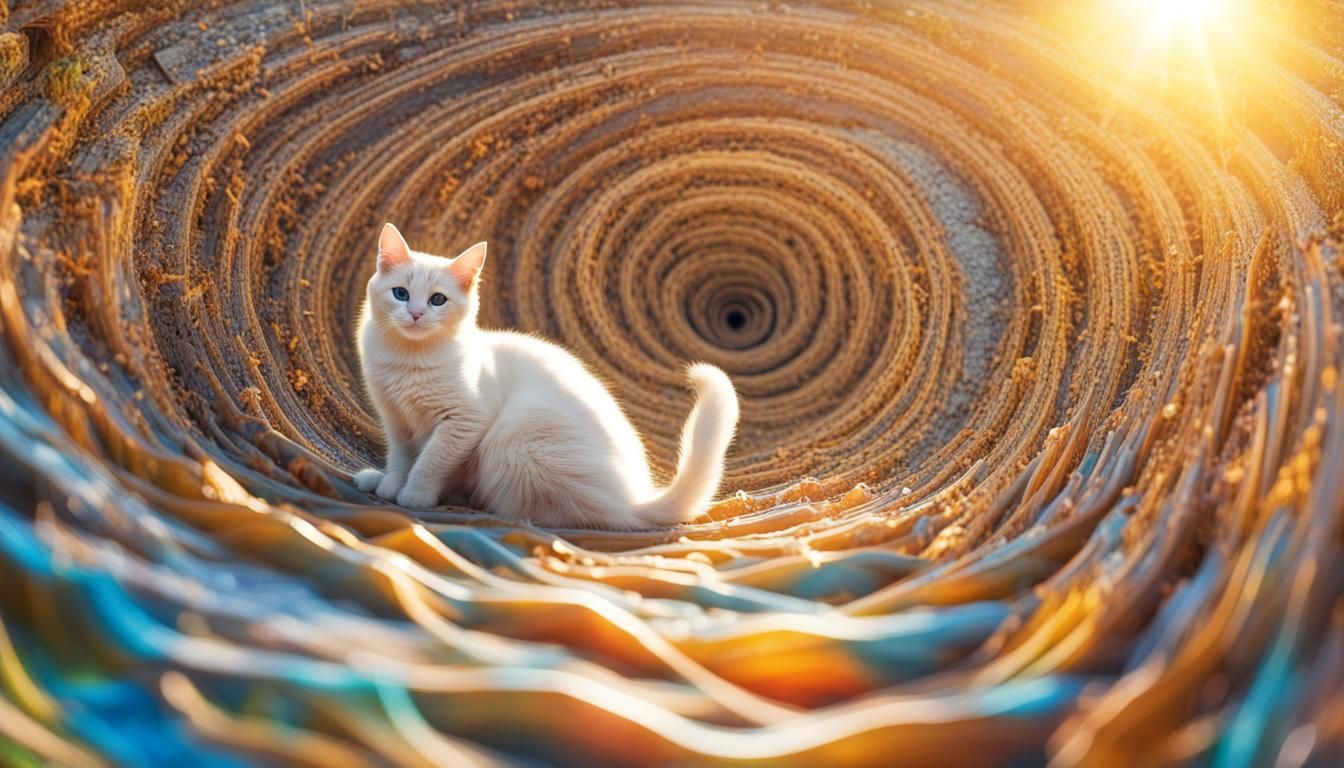 A cute cat in the sun! colorful complex beautiful sunny spiraling ...