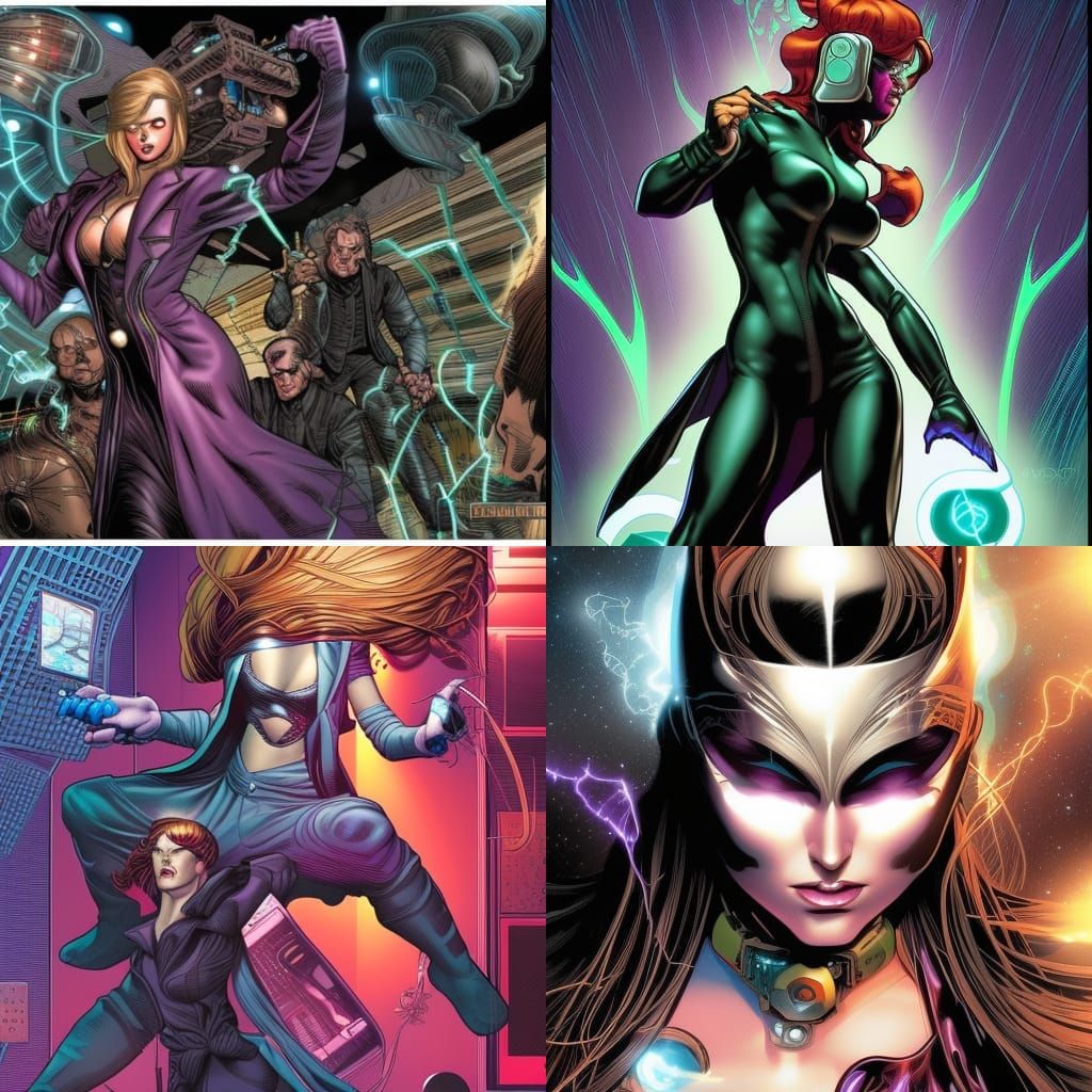 Supervillain that collect tech to make her more powerful