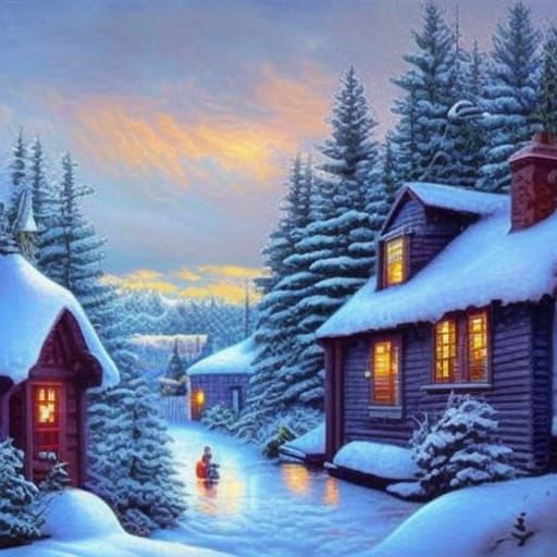 Whimsical Fairy Wonderland after snowfall