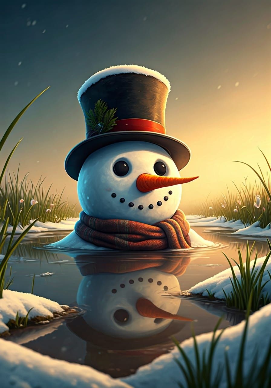 Melting Snowman  by @Tatti