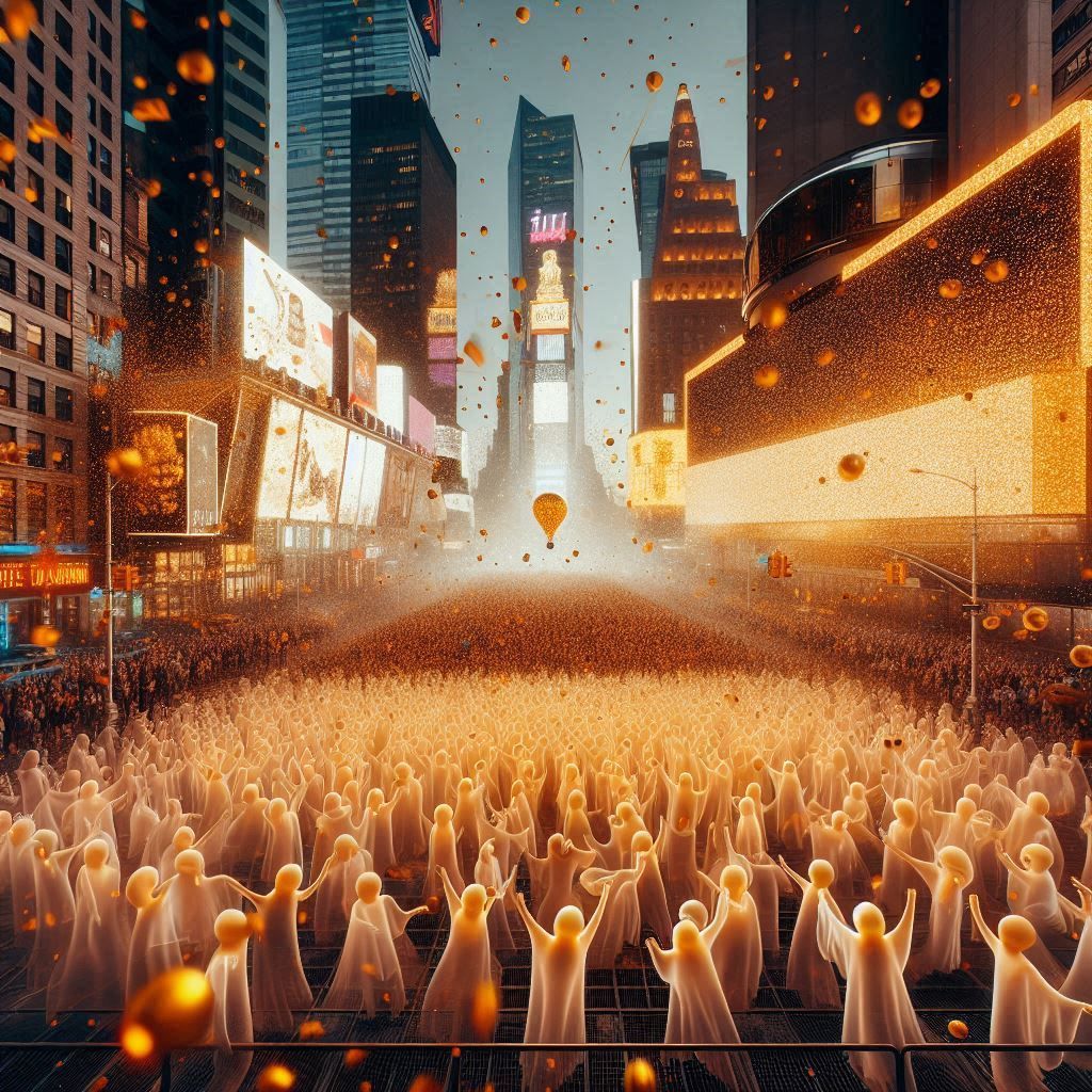 Times Square ball drop: ghostly edition