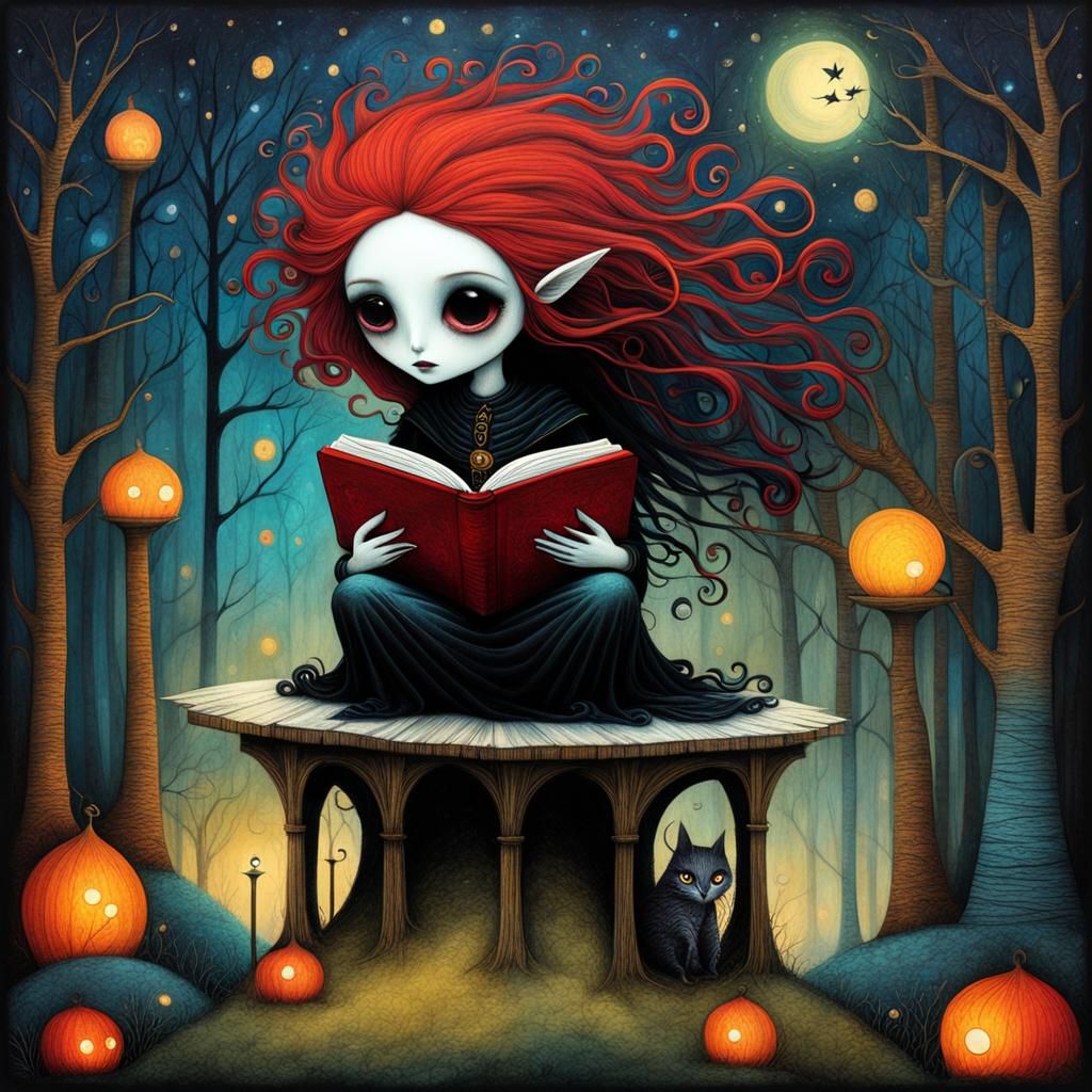 reading a book