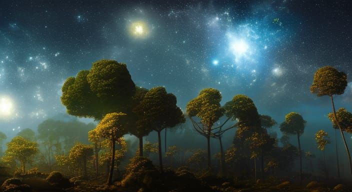 starscapes and trees